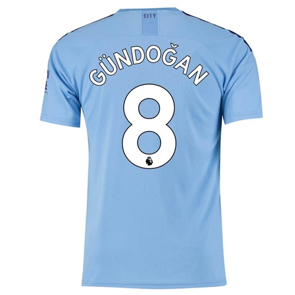 Camiseta Manchester City NO.8 Gundogan Primera equipación 2019-2020 Azul